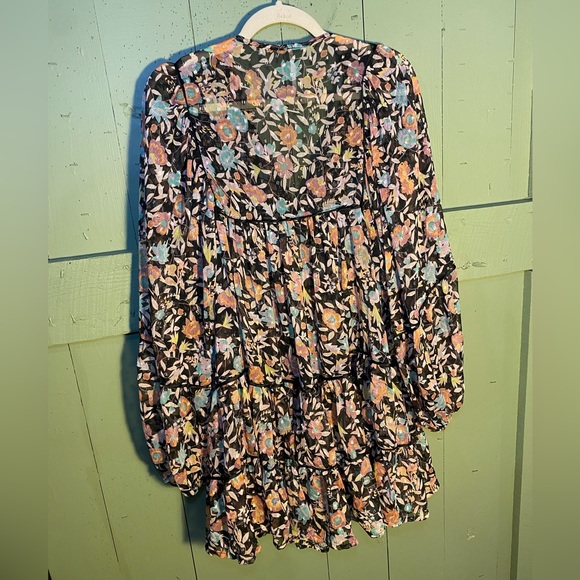 Free People Sheer Floral Babydoll Long Sleeve Dress - Picture 13 of 13